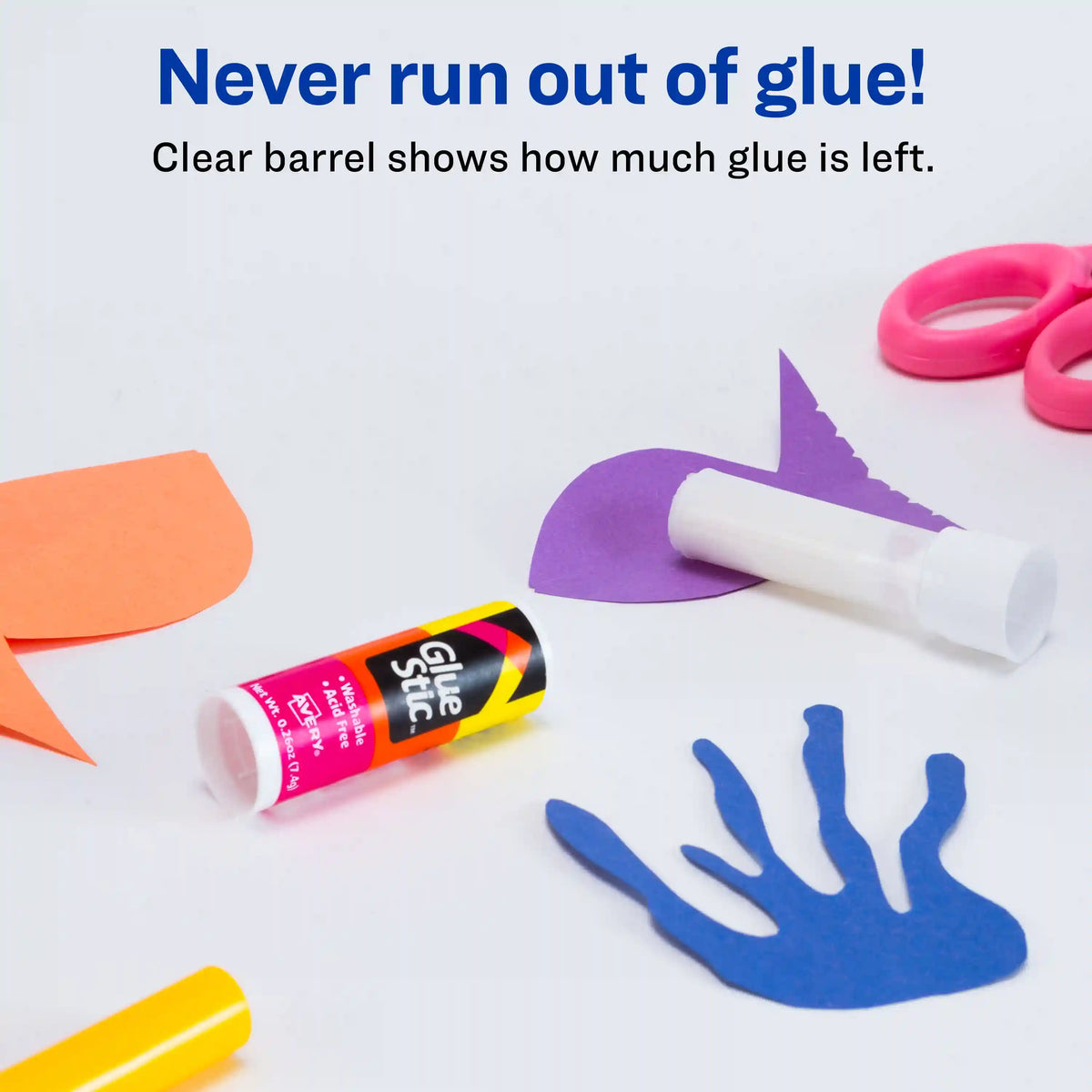 Avery® Glue Stick, White, 0.26 oz., Washable, 6 Permanent Glue Sticks