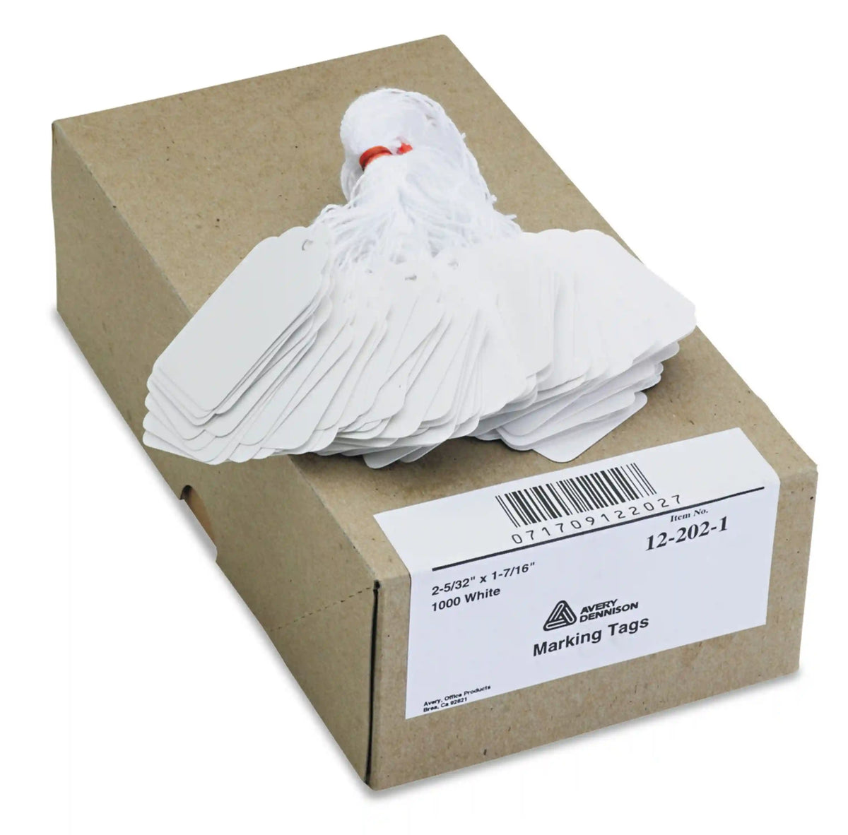 Avery®  Marking Tags, Strung, 2-5/32" x 1-7/16", 1,000 Tags