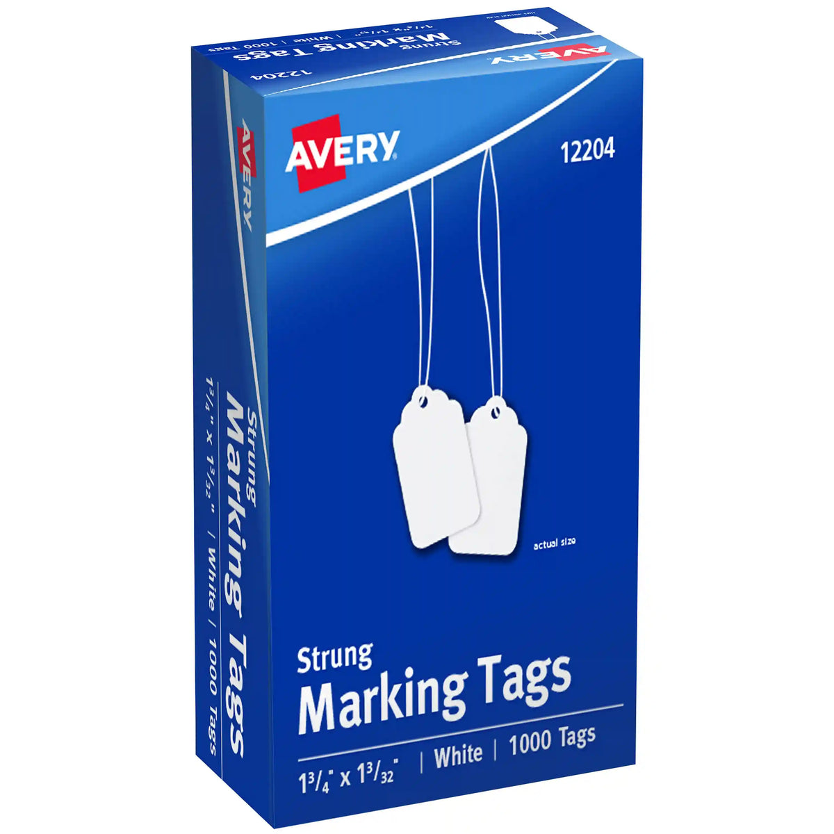 Avery®  Marking Tags, Strung, 1-3/4" x 1-3/32", 1,000 Tags