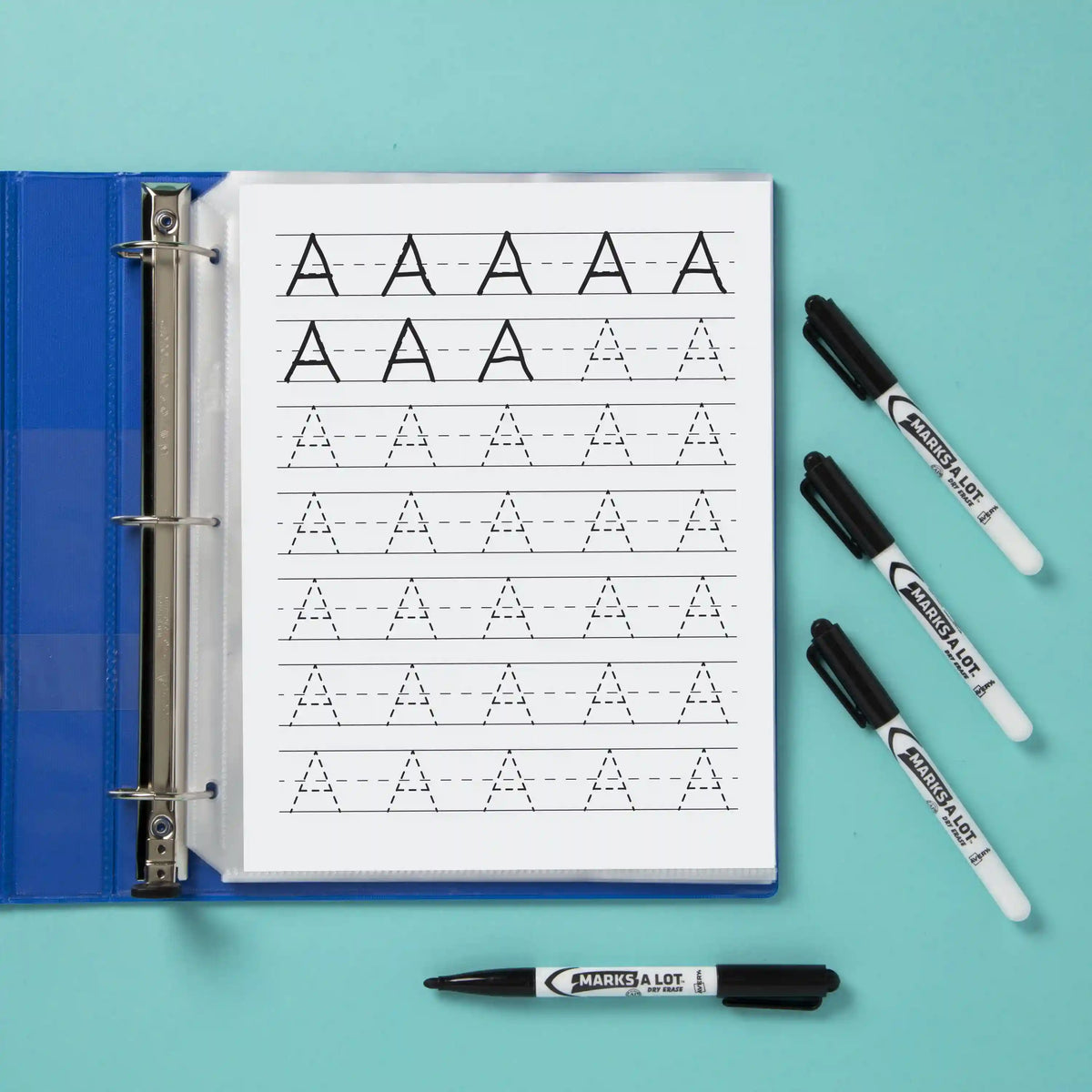 Avery(R) Marks A Lot(R) Pen-Style Dry Erase Markers, Bullet Tip, Black, 6 Pack