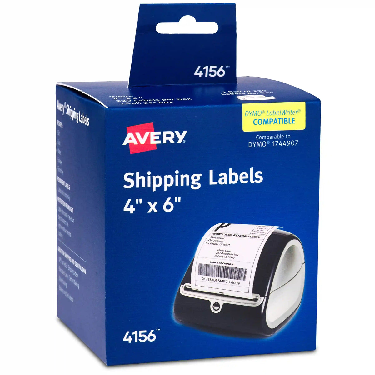 Avery® Direct Thermal Shipping Labels, 4" x 6", White, Permanent, 1 Roll, 220 Labels