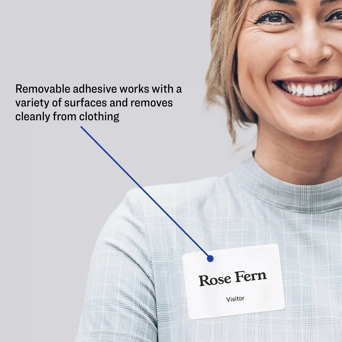 Avery® Adhesive Name Badge Labels, 2-1/3" x 3-3/8", White, 100 Removable Name Badges (05147)