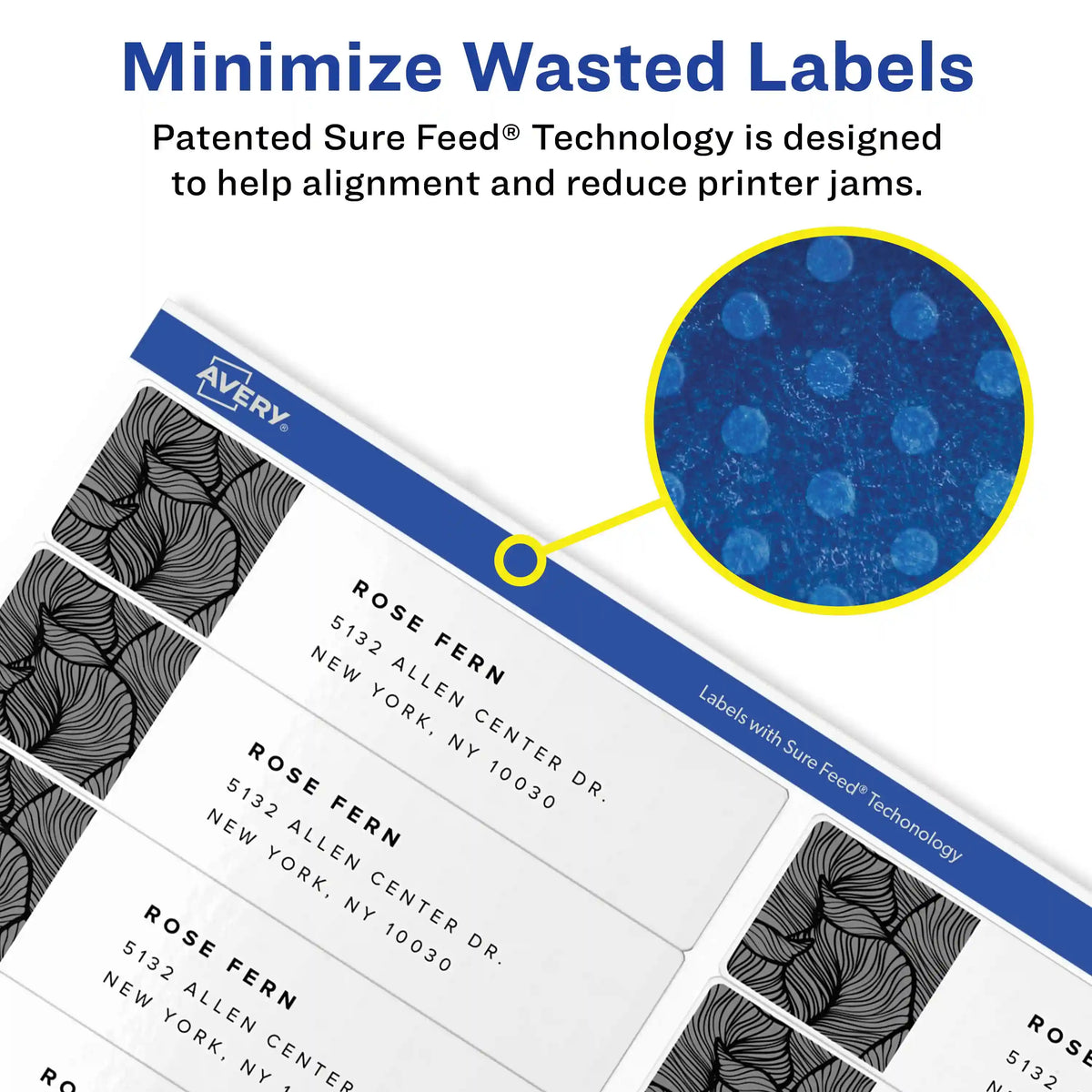 Avery® Easy Peel Printable Address Labels with Sure Feed®, 1" x 4", White, 2,000 Blank Mailing Labels for Laser Printers