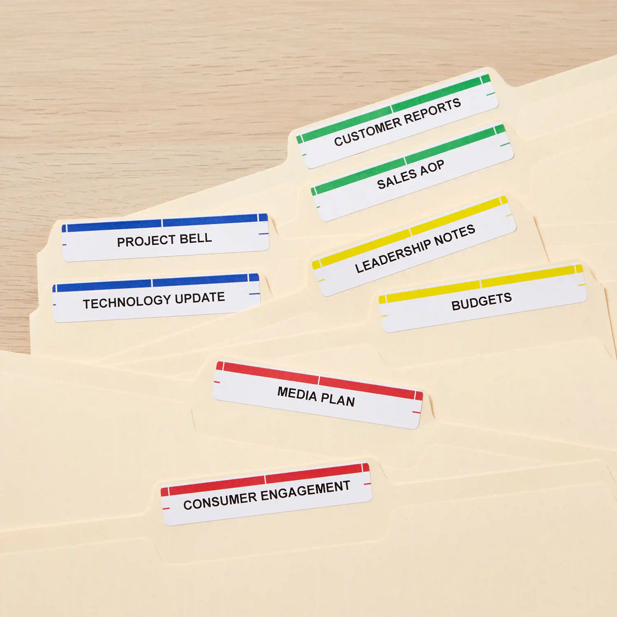 TrueBlock® File Folder Labels, 2/3” x 3-7/16”, 750 Printable Labels, Permanent, Assorted Colors