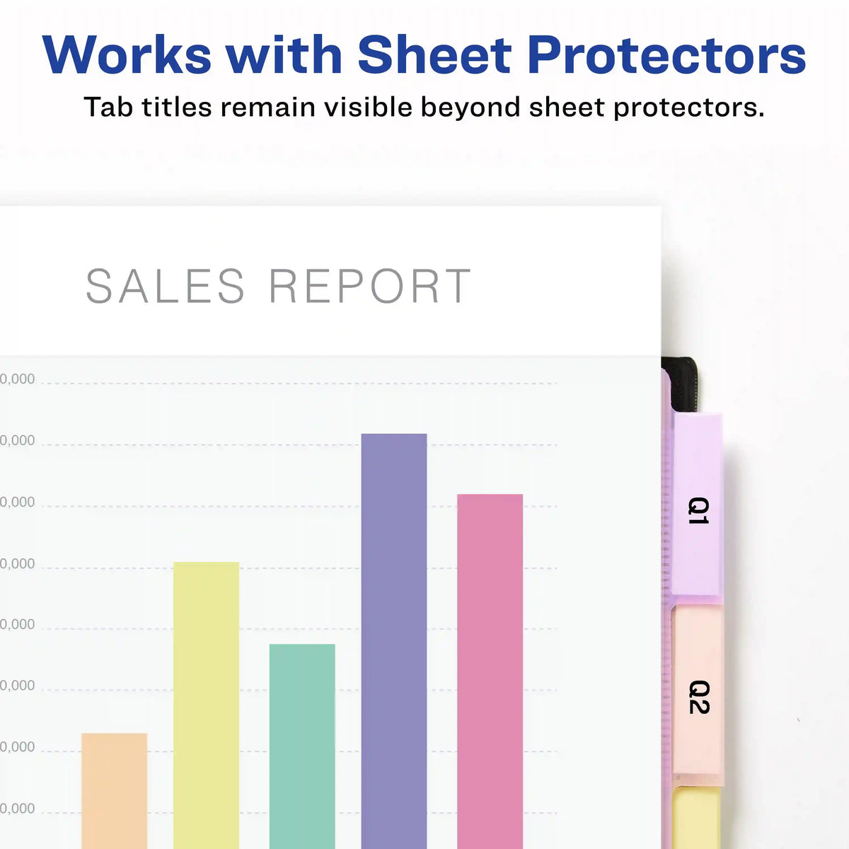 Avery® Big Tab™ Plastic Dividers with Pockets, 5-Tab, Pastel Classic Designs, Works With Sheet Protectors