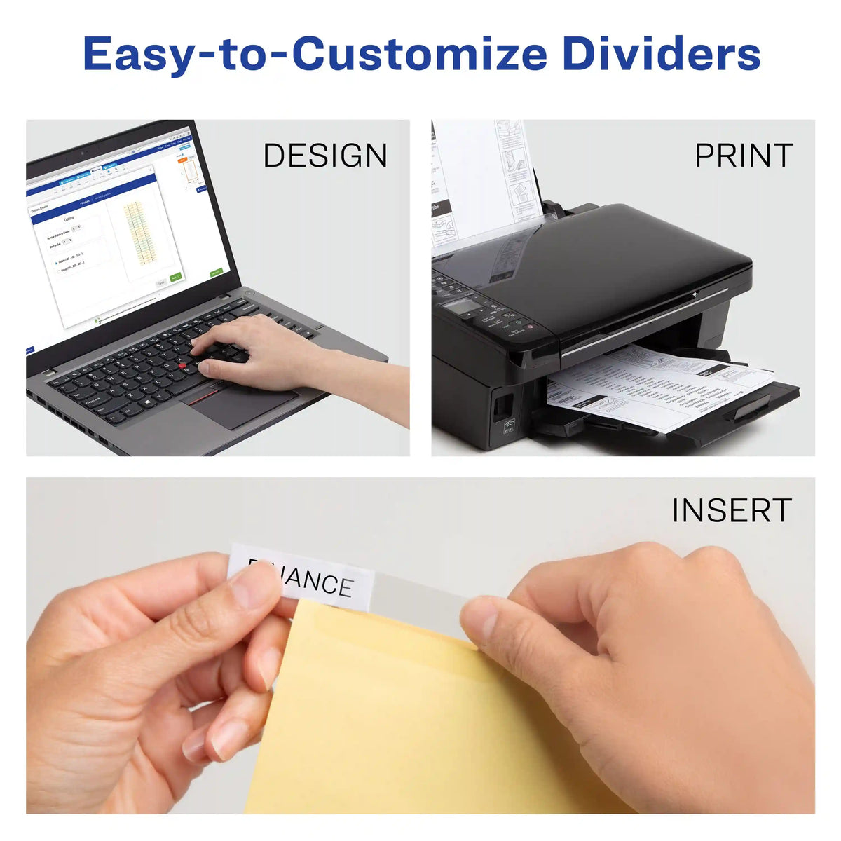 Avery® Big Tab™ Insertable Dividers, 8-Tab Set, Buff Paper, Clear Tabs, 24 Sets