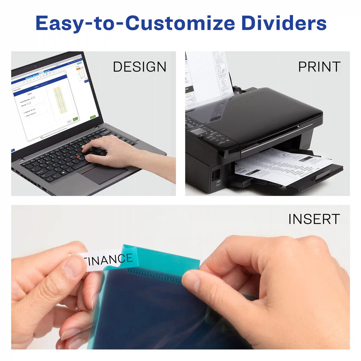 Avery® Big Tab™ Plastic 2 Pocket Insertable Tab Dividers, 5-Tab, Bright Two-Tone Multicolor, Works With Sheet Protectors