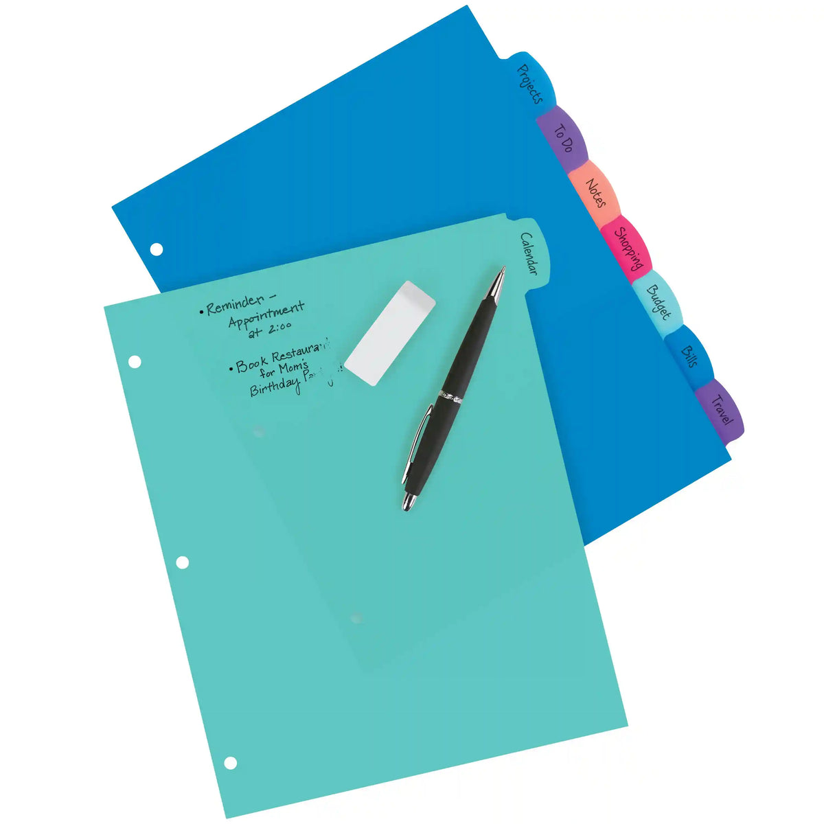 Avery® Big Tab™ Write & Erase Durable Plastic Dividers, 8-Tab Set, Pastel Brights