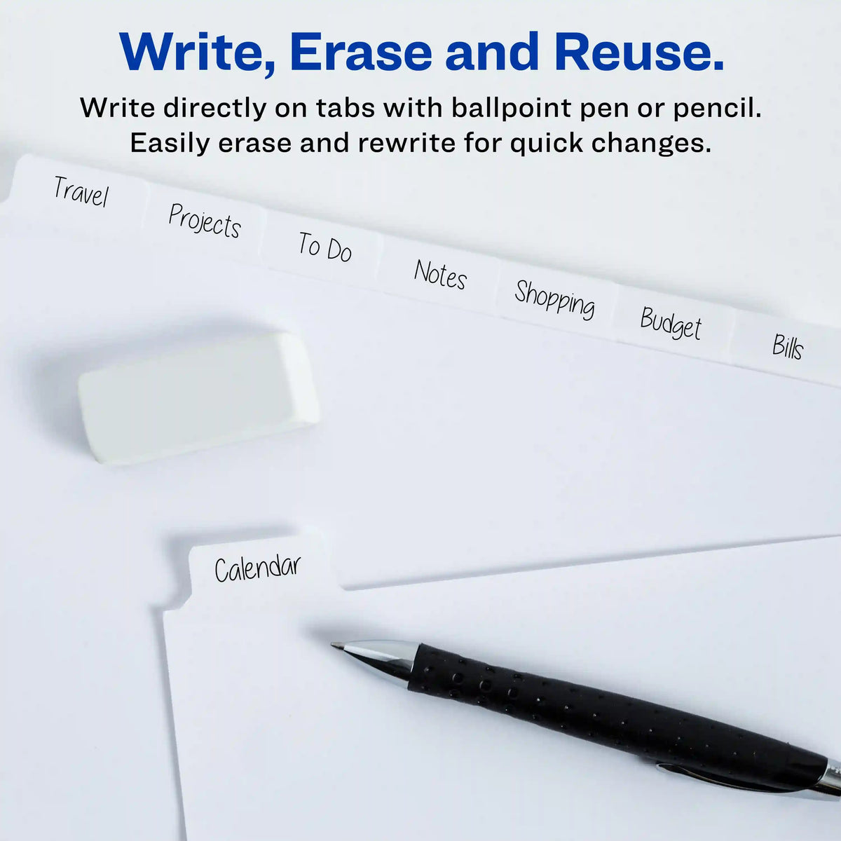 Avery® Big Tab™ Write & Erase Dividers, 8-Tab Set