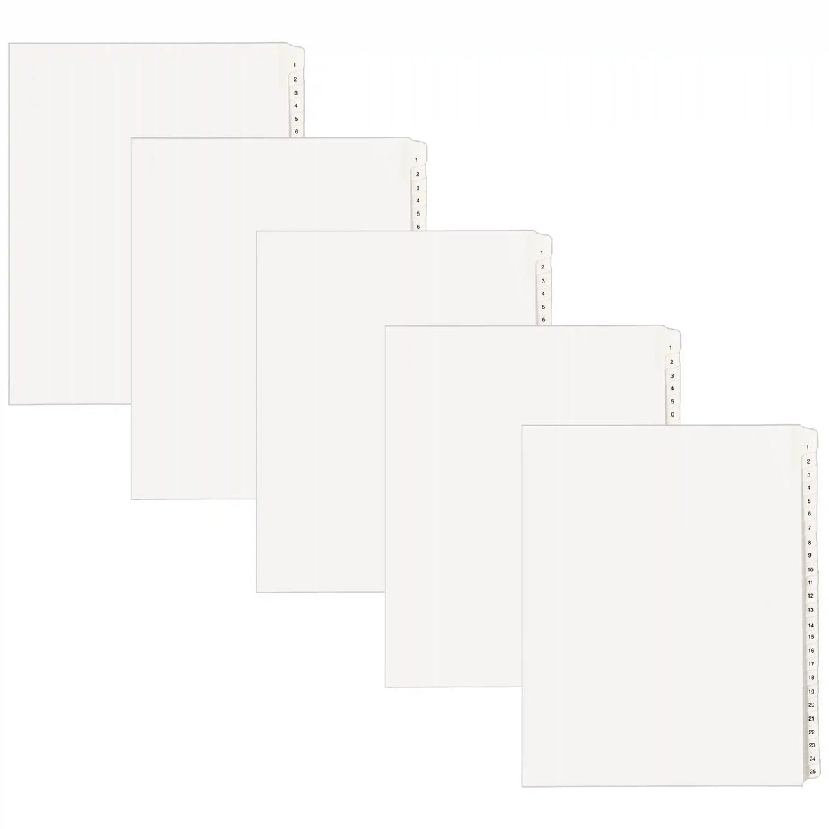 Avery® 1-25 Legal Exhibit Dividers for 3 Ring Binders, 25-Tab Sets, Allstate® Style, 5 Binder Divider Sets