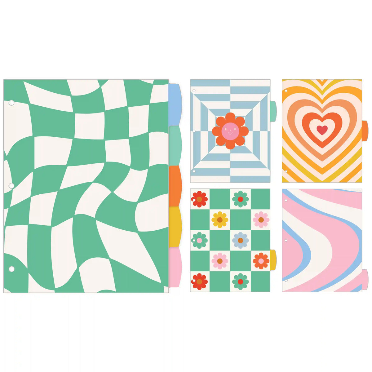 Avery® Big Tab™ Reversible Fashion Dividers for 3 Ring Binders, 5 Tab Set, Retro Pattern, 1 Set