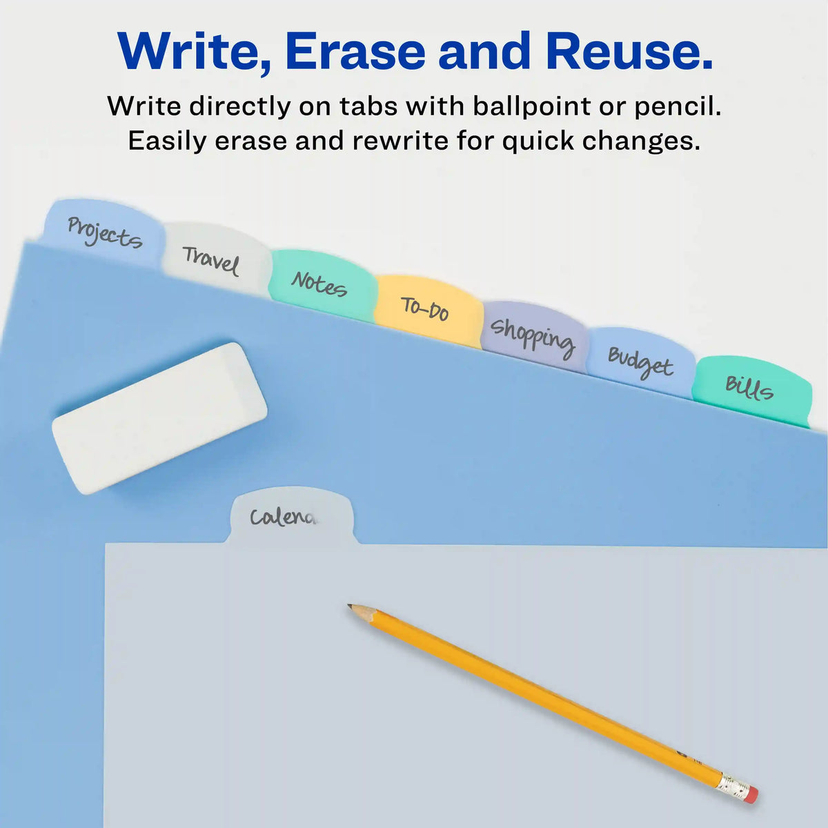 Avery® Big Tab™ Write & Erase Durable Plastic Dividers, 8-Tab Sets, Pastel Multicolor, 3 Sets