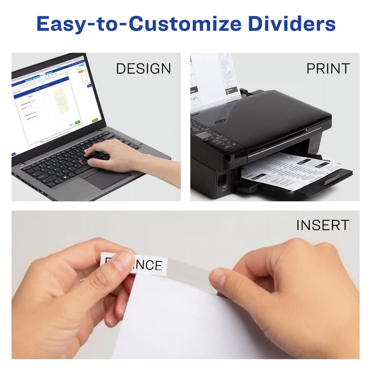 Avery® Big Tab™ Insertable Dividers for 3 Ring Binders, 8-Tab Sets, White Paper, Clear Tabs, 6 Binder Divider Sets