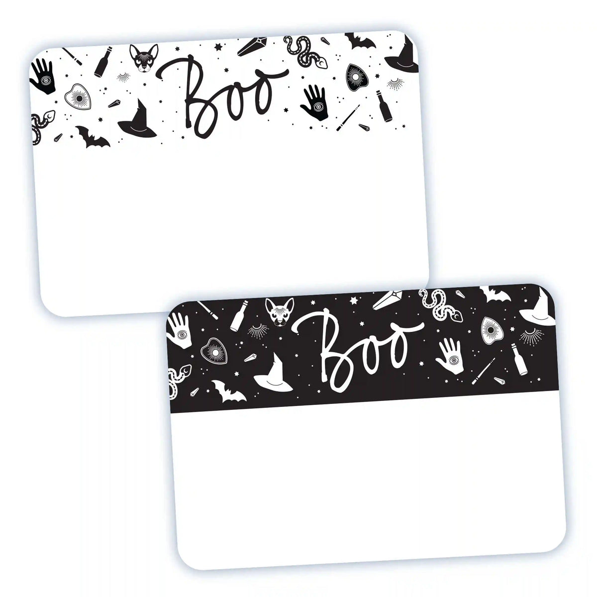 Avery® Halloween Boo Name Tags, Black Cat, Witches Hat, Bats, No Lift, No Curl, Handwrite Only, 36 Name Tags