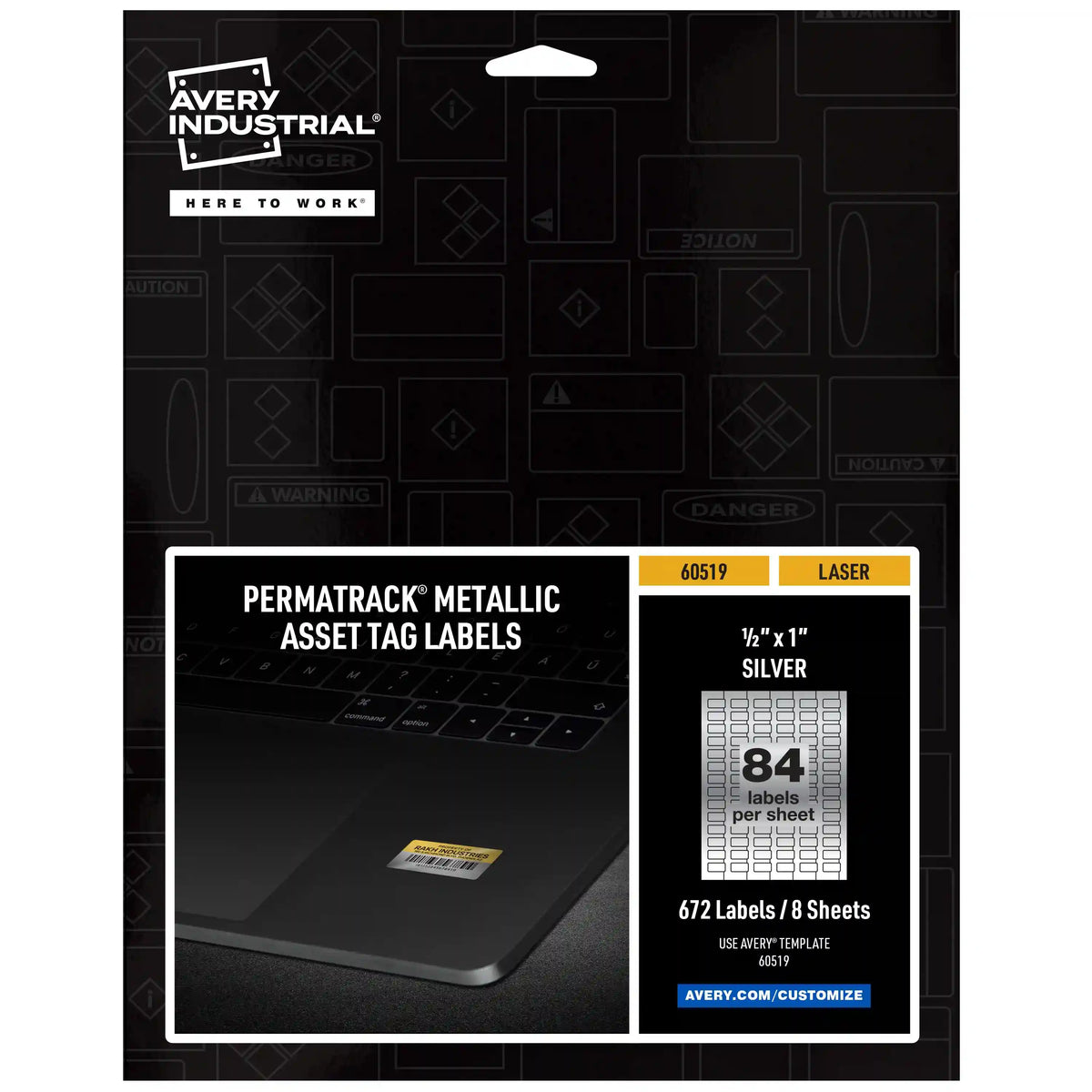 Avery® PermaTrack® Metallic Asset Tag Labels, 1/2" x 1", 672 Labels