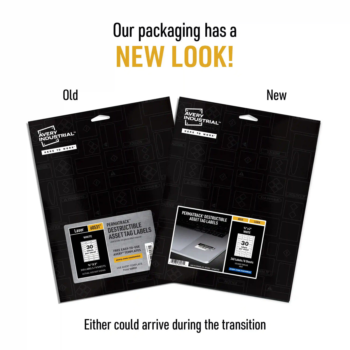 Avery® PermaTrack® Destructible Asset Tag Labels, 3/4" x 2", 240 Labels