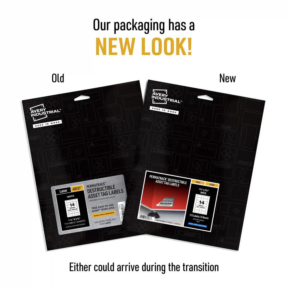 Avery® PermaTrack® Destructible Asset Tag Labels, 1-1/4" x 2-3/4", 112 Labels