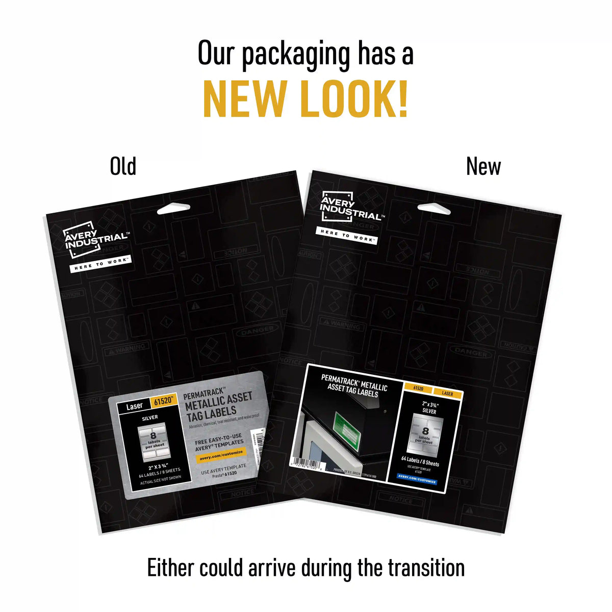 Avery® PermaTrack® Metallic Asset Tag Labels, 3-3/4" x 2", 64 Labels