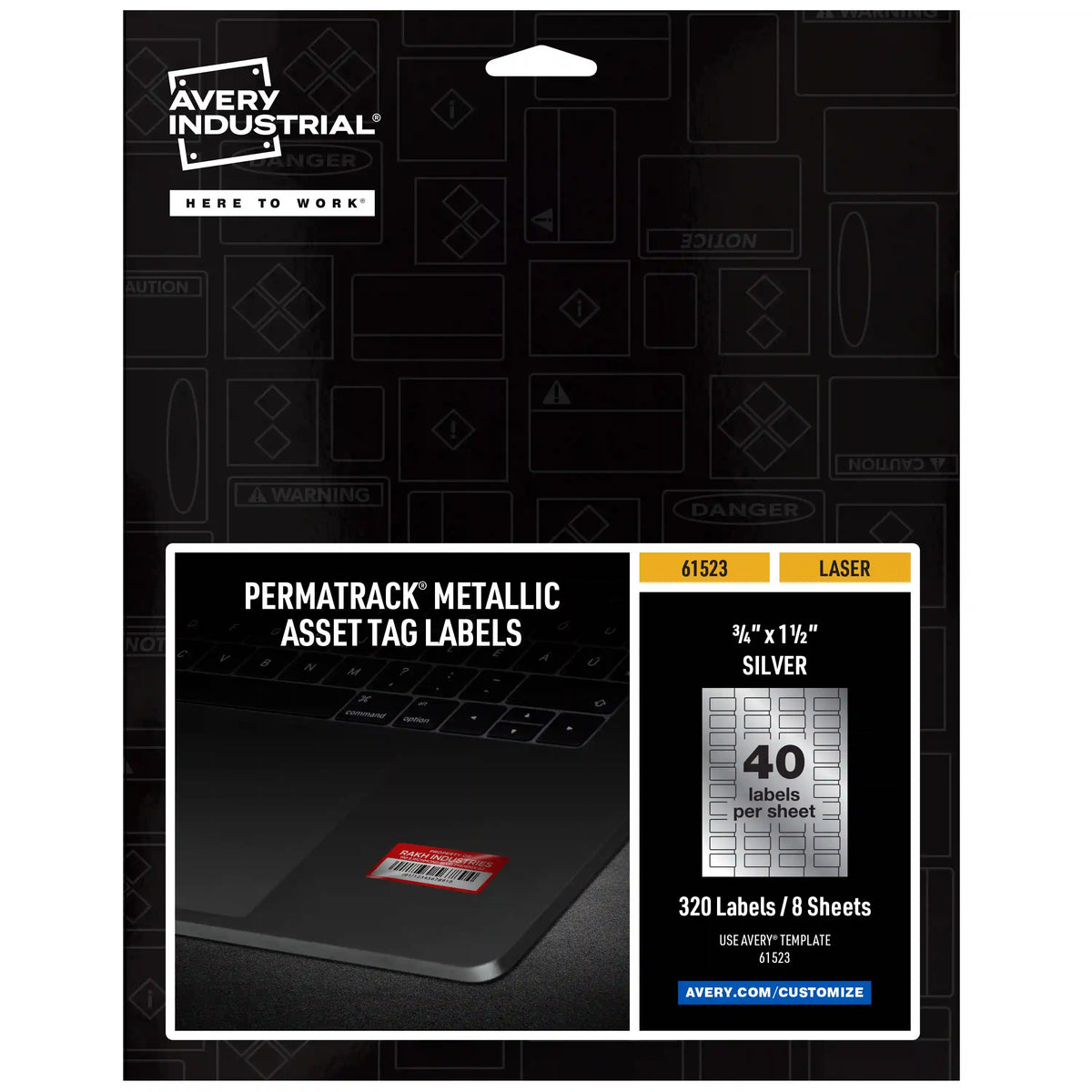 Avery® PermaTrack® Metallic Asset Tag Labels, 3/4" x 1-1/2", 320 Labels