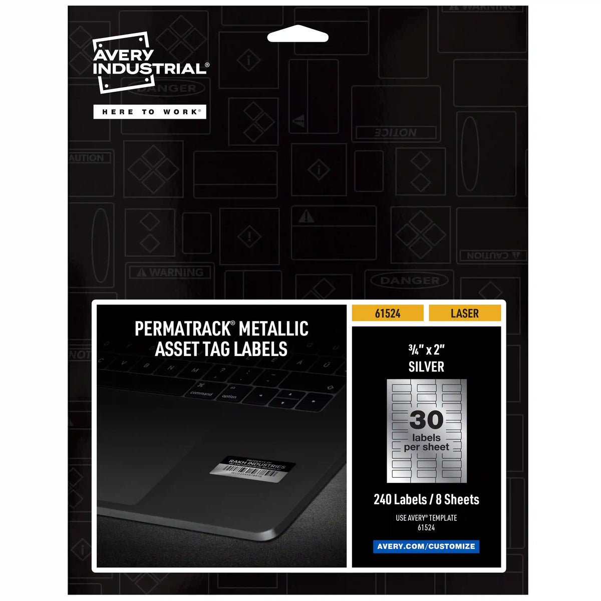 Avery® PermaTrack® Metallic Asset Tag Labels, 3/4" x 2", 240 Labels