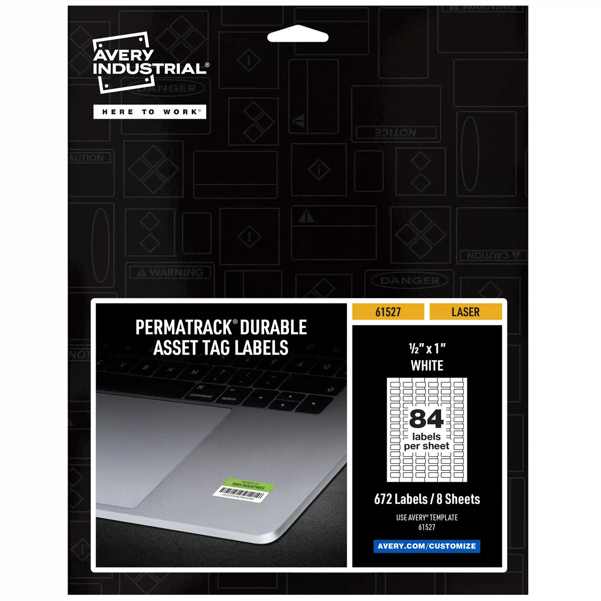 Avery® PermaTrack® White Asset Tag Labels, 1/2" x 1", 672 Labels
