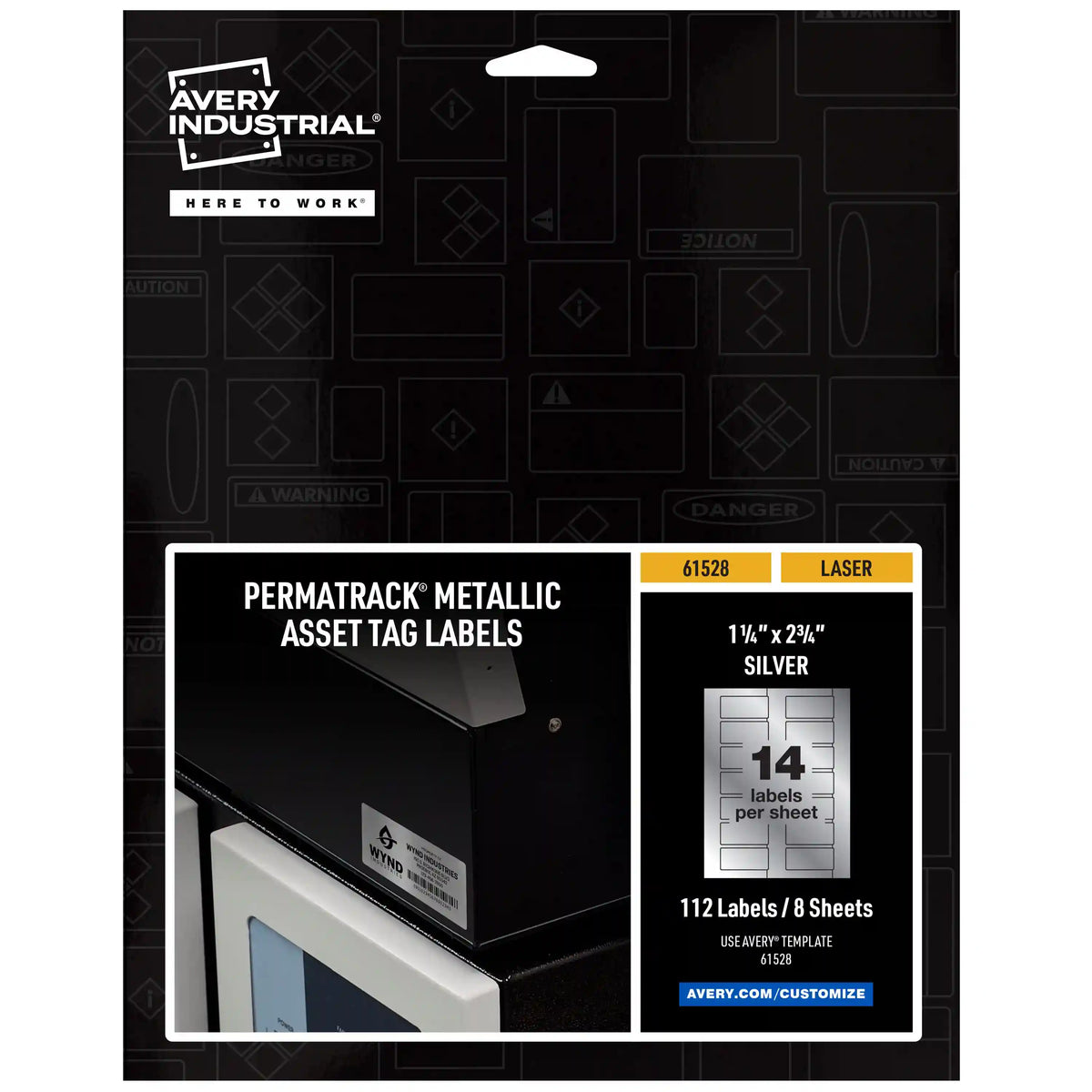 Avery® PermaTrack® Metallic Asset Tag Labels, 1-1/4" x 2-3/4", 112 Labels