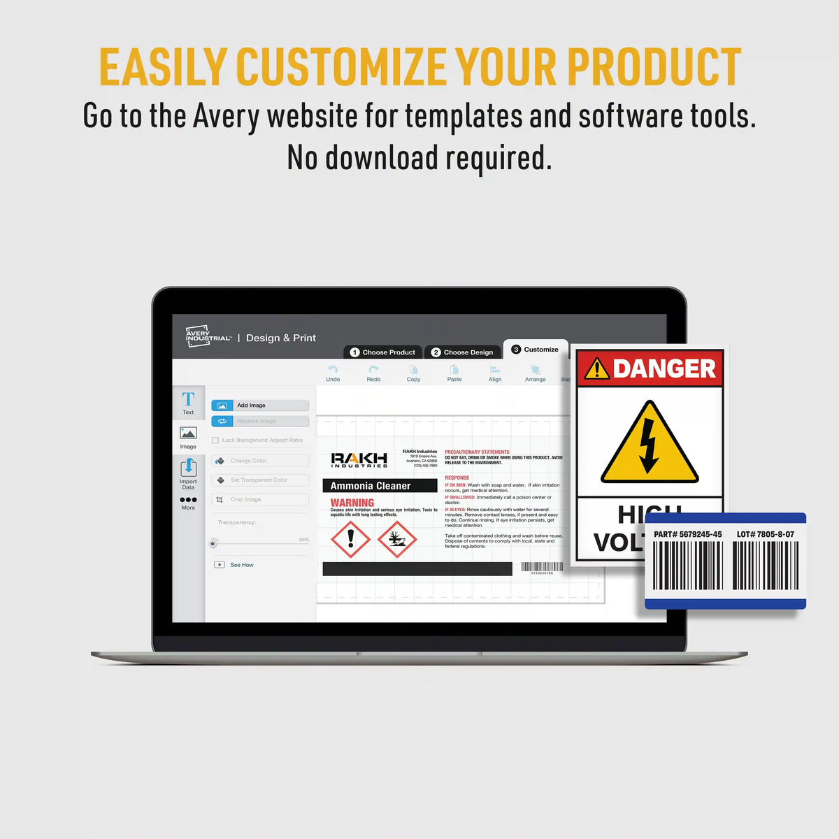 Avery® UltraDuty® GHS Chemical Labels, Permanent Adhesive, Waterproof, UV Resistant, 2" x 4", 500 Labels