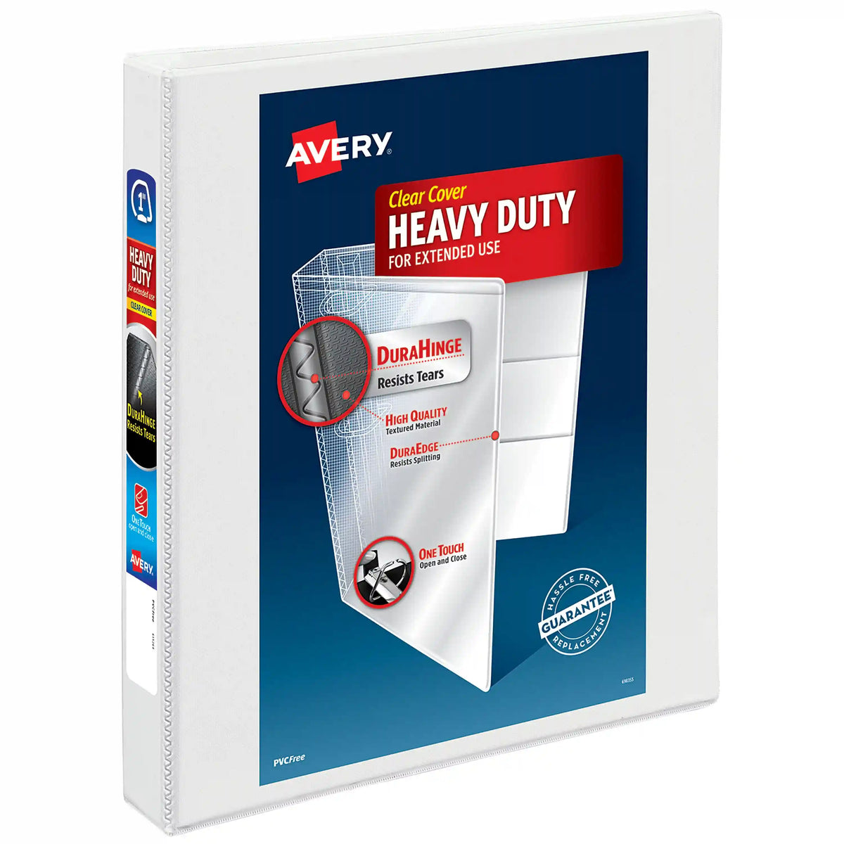 Avery Heavy-Duty View Binder, 1" One Touch Slant Rings, White