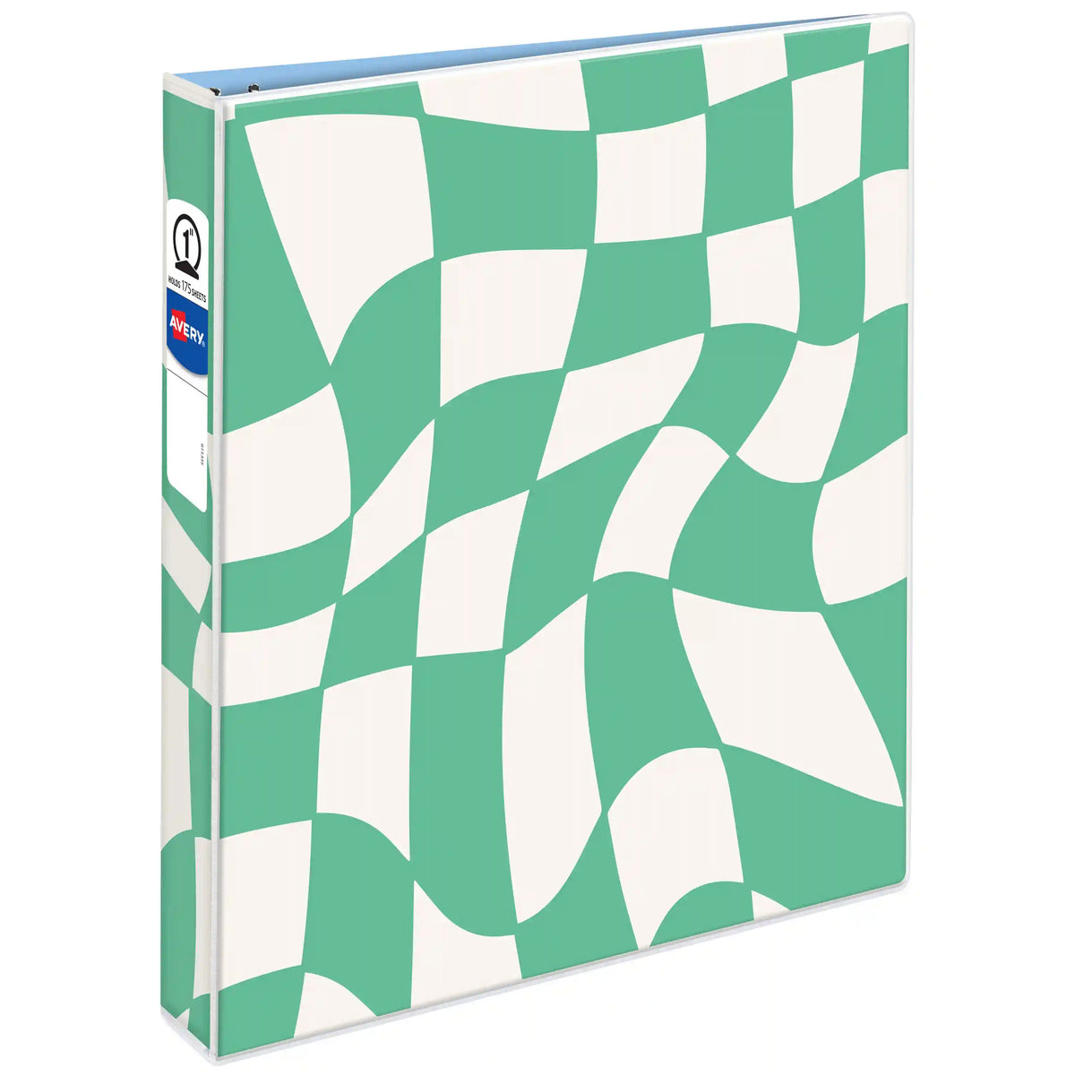 Avery® 3 Ring Binder, 1 Inch Round Rings, Retro Collection, Groovy Checks