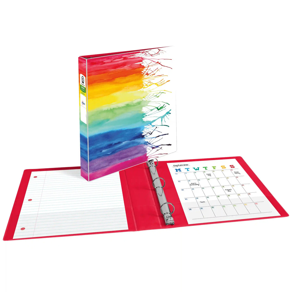 Avery® + Amy Tangerine® Designer Collection Binder, 1.5 Inch Round Rings, 275-Sheet Capacity, Watercolor Rainbow