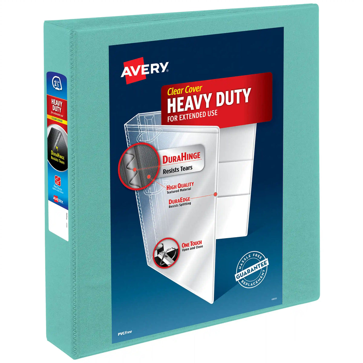 Avery® Heavy-Duty View 3 Ring Binder, 1.5 Inch EZD Rings, 1 Mint Binder