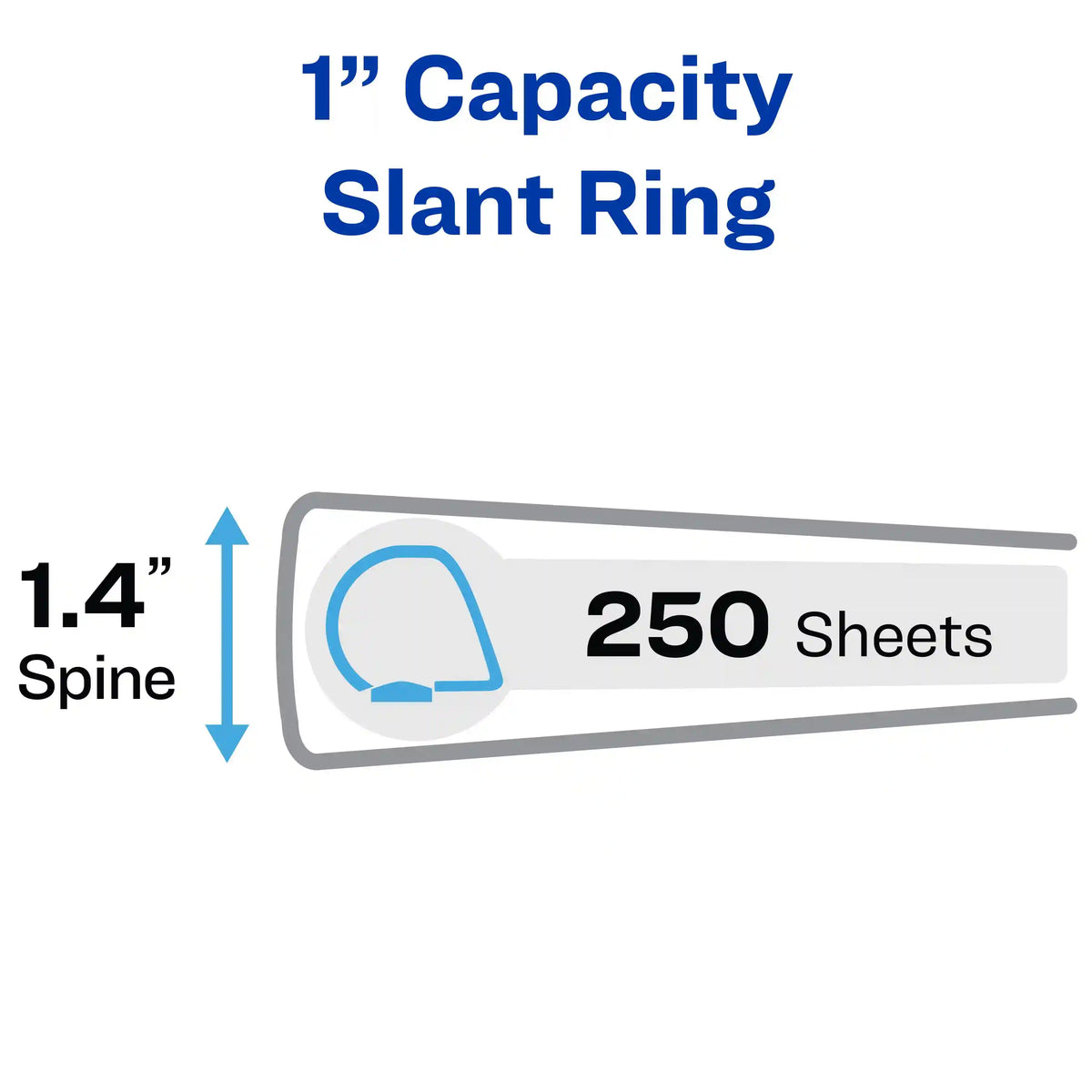 Avery® Heavy-Duty View Binder, 1" One Touch Slant Rings, 250-Sheet Capacity, DuraHinge™, 4 Binders, White